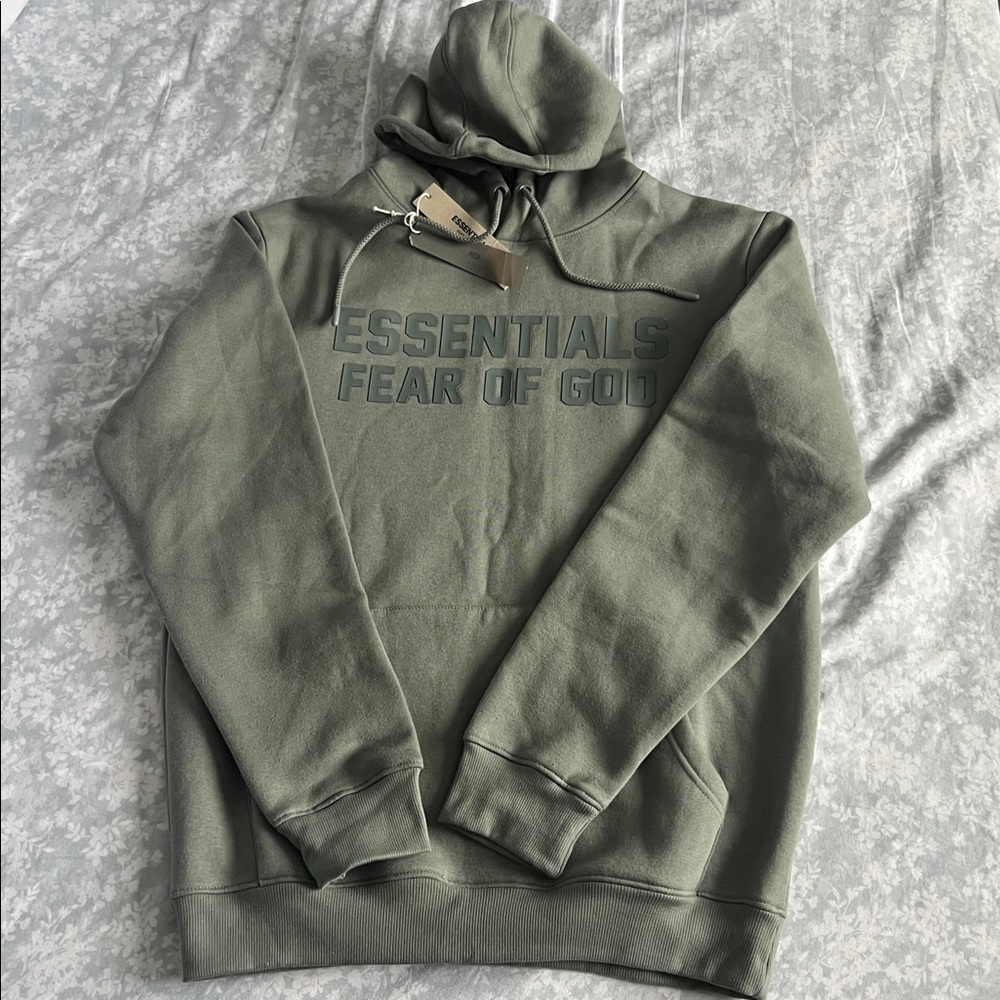 Fear of God Essentials Hoodie. Colour Green. Size XL.